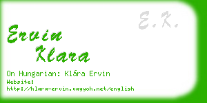ervin klara business card