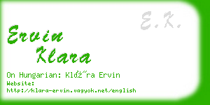 ervin klara business card